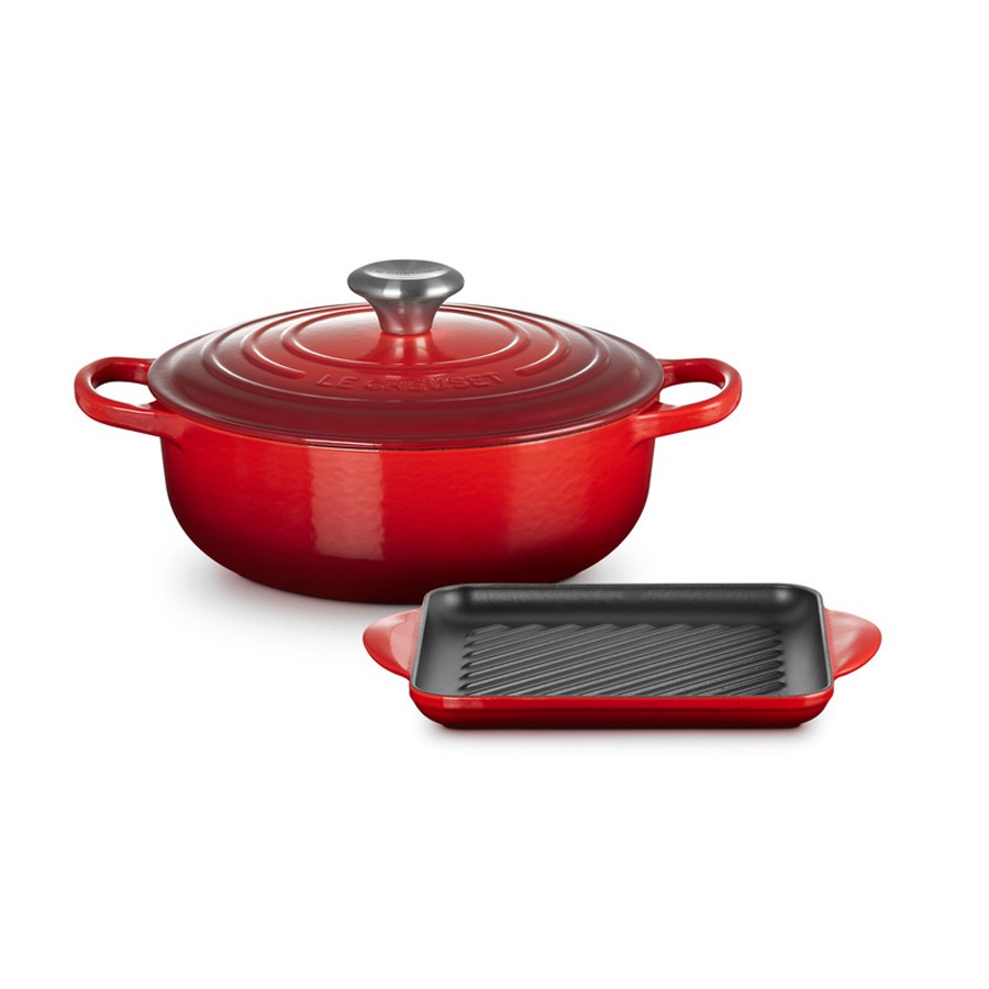product image Le Creuset Cass+Rect Grill Set Ceris24cm 